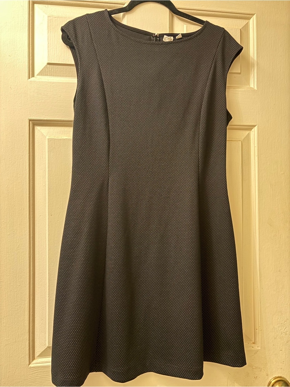 GAP Navy Textured Cap-Sleeve Midi Dress